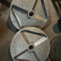 Two OLYMPIC 45lb Plates 