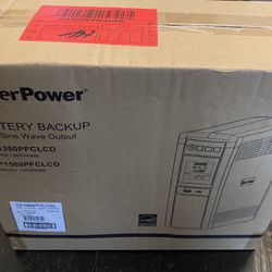 Battery Backup CyberPower CP1500PFCLCD PFC Sinewave UPS System, 1500VA/1000W, 12 Outlets, AVR, Mini Tower,Black