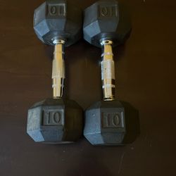 Pair of 10 lb Hex Dumbbells (20 lbs total)