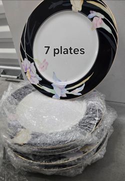 🌸 Vintage Black & Floral Plates &  Bowls  🌸