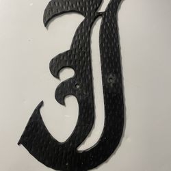 Cursive Letter J Hammered Metal Wall Decor 15”