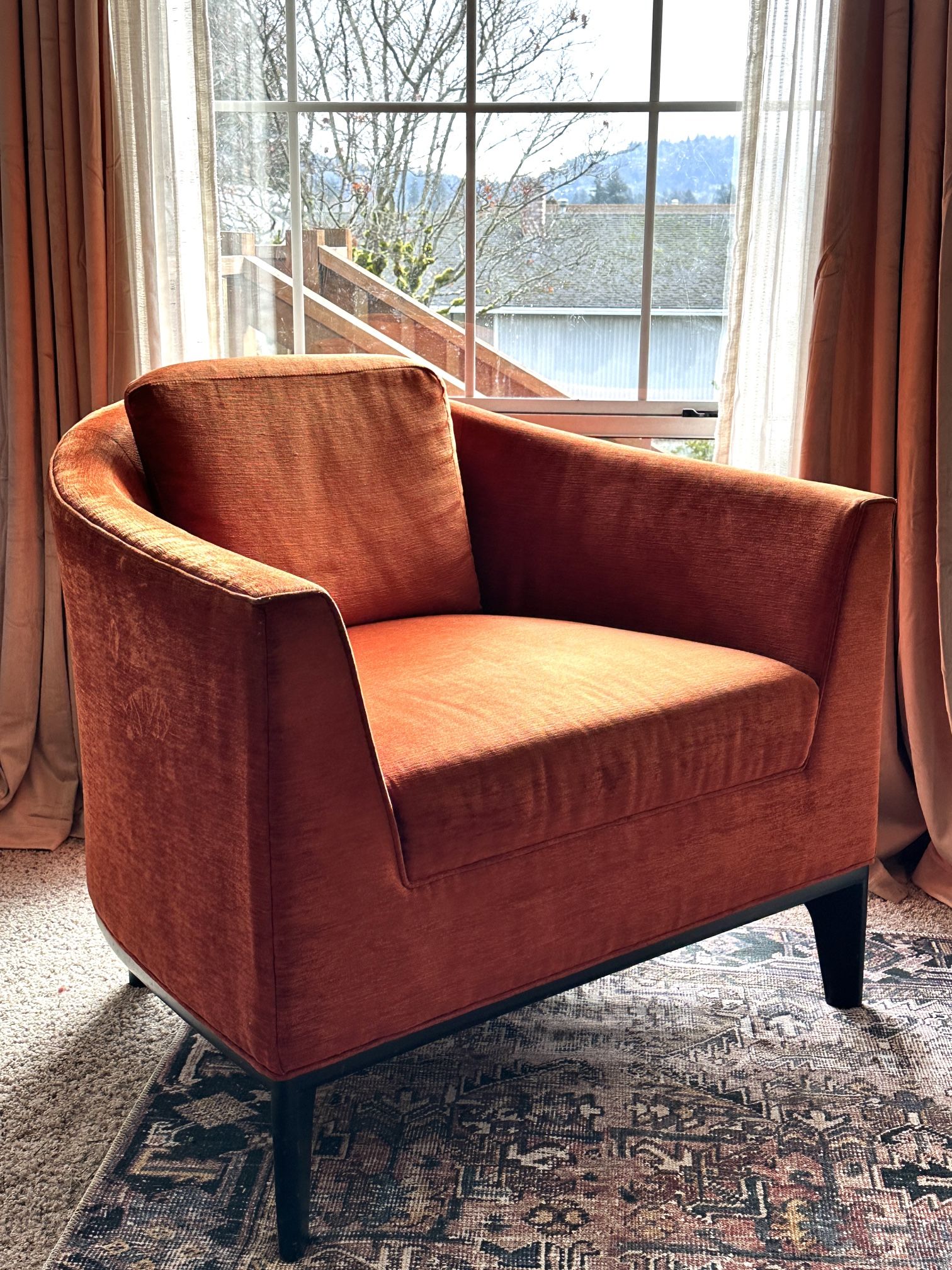Gorgeous Pair Of Vintage Burnt Orange Chairs