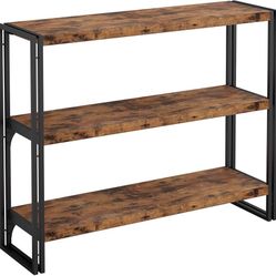 Bookshelf Industrial 3 Shelf Bookcase, Wood Storage Shelf with Metal Frame for Living Room, black !!!Black color available !!!Black color !!