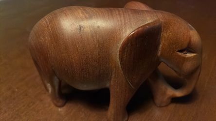 Wood-carved ELEPHANT  without TUSKS