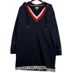 TOMMY JEANS Women's Hooded Sweatshirt Dress SZ XL