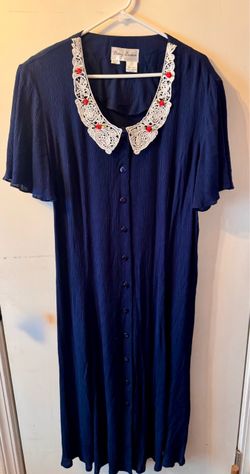 Vintage Betsy Lauren Navy Blue Maxi Dress – Size 18