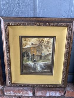 Oil On Canvas Water Wheel. By pat kennerty