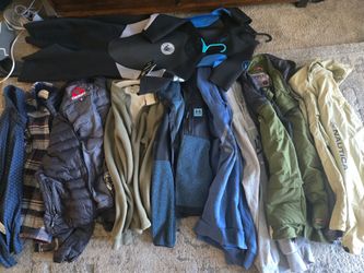 Bunch of sweaters, jackets and 2 spring suits