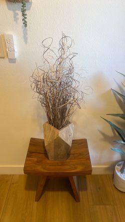 Wood vase with natural wood tinting branches
