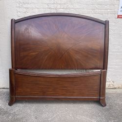 Queen Size Wood Bed Frame – Includes Headboard, Footboard, Rails & Slats – Excellent Condition