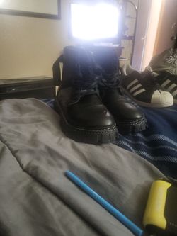 Black Lug-Sole Combat Boots