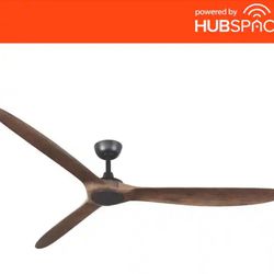 New Smart Ceiling Fan Matte Black 72 in. Indoor/Outdoor With Remote Powered by Hubspace