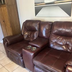 Leather Loveseat 