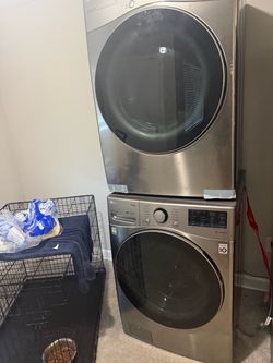 LG ThinQ Stacked Washer and Dryer Set