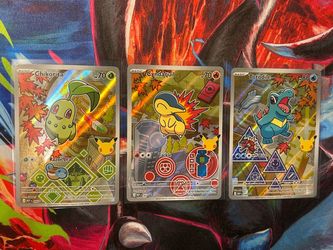 Pokemon Chikorita Cyndaquil Totodile Gen 2 Starter Set First Parters 3