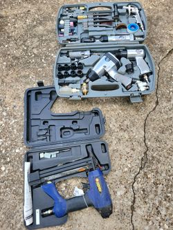 Air Tools Set Nailer Ratchet Impact Grinder Chisel Hammer