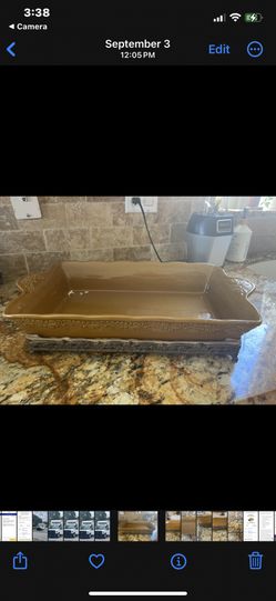 Fall / Thanksgiving stoneware serving platter w/ stand