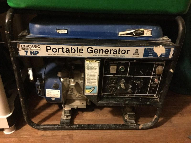 Used Chicago portable generator 7hp 3500 watt