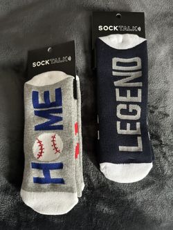 New!! Sock Talk - 2 Pairs-Home Run & Legend