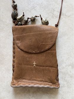 Authentic HENRY BEGUELIN Italy Croc Leather Pouch Crossbody Bag - Boho ✨