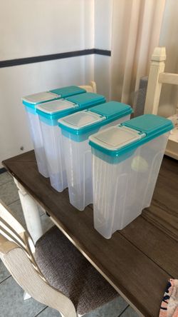 Tupperware 4 Teal Pour Lids Set of 4