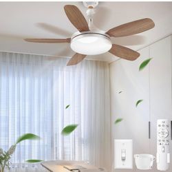 32" Socket Fan Light, Small Ceiling Fans with Lights and Remote, 3000 Lumens Light Socket Fan with Reversible Motor, Dimmable 3000K-6500K Screws into 
