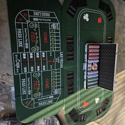 Craps table set