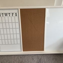 Pottery Barn Triple Study Board White Great Condition 