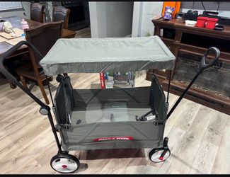 Wagon Radio Flyer Compass para Niños y Cargo Stroll 'N Wagon® , Gris Push y Pull Carreta Plegable de Tela, para Niños de 1 Año en Adelante