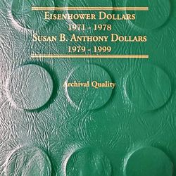 1971–1978 Eisenhower Dollar Collection in Littleton Album – Includes 1973 PD UNC