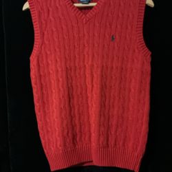 SALE Polo Ralph Lauren Sweater Vest Red Size Large  SALE
