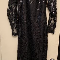 Black Dress With See Through On Arms 
