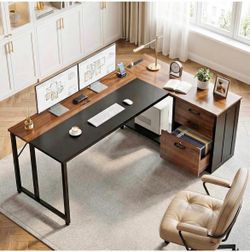 Large 61” L-Shaped Computer Desk – New in Box