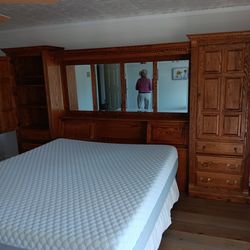 Oak headboard bed frame