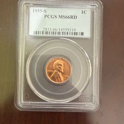 PCGS MS-66RD 1955-S 1C