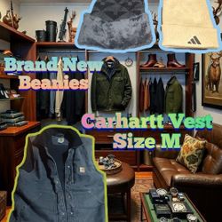 Carhartt Vest And 2 Brand New Beanies