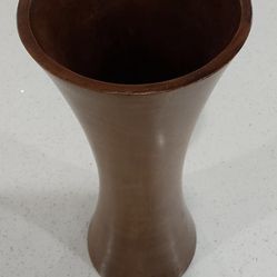 Mid century modern handcrafted wood turned vase
