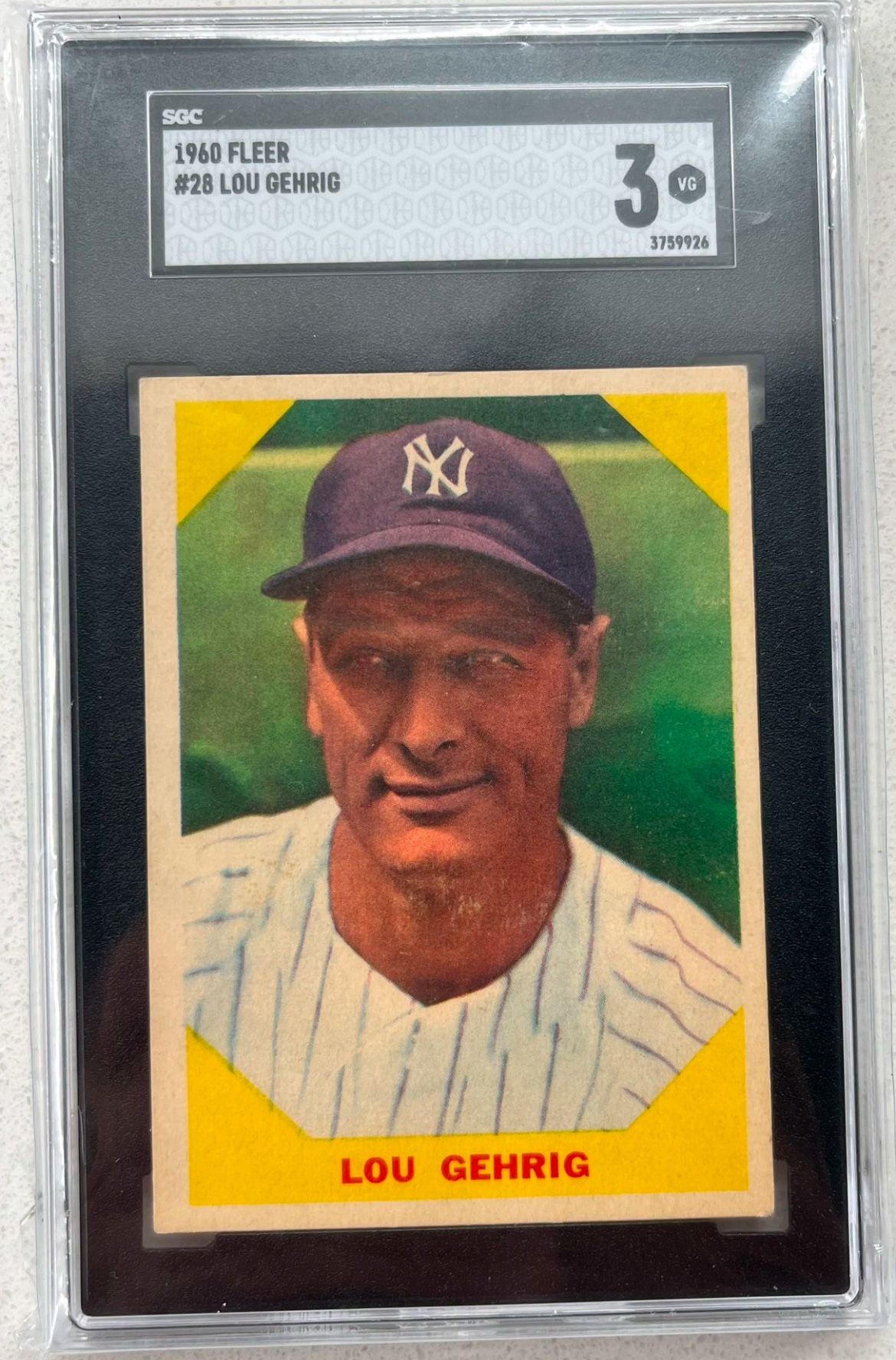 1960 Fleer Lou Gehrig vintage baseball card
