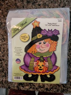 Plastic Canvas Kit - Batty Witch (& 2 BOO-Ghost Kits)