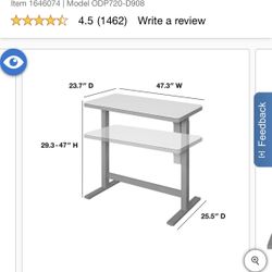 white adjustable desk 