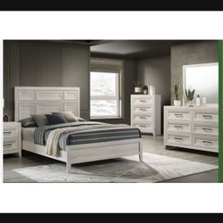 4- Pc Bedroom set Dresser,Mirror  Nightstand (1) Queen size bed frame  Not including Mattress and Box Sp