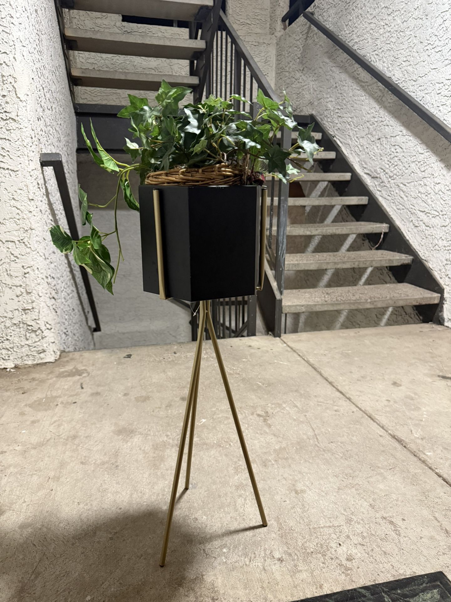 Plant Holder and Fake Plant $25 