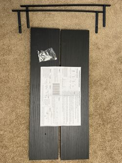 Black Floating Shelves, 36"W x 8"D x 1.6"H, Set of 2