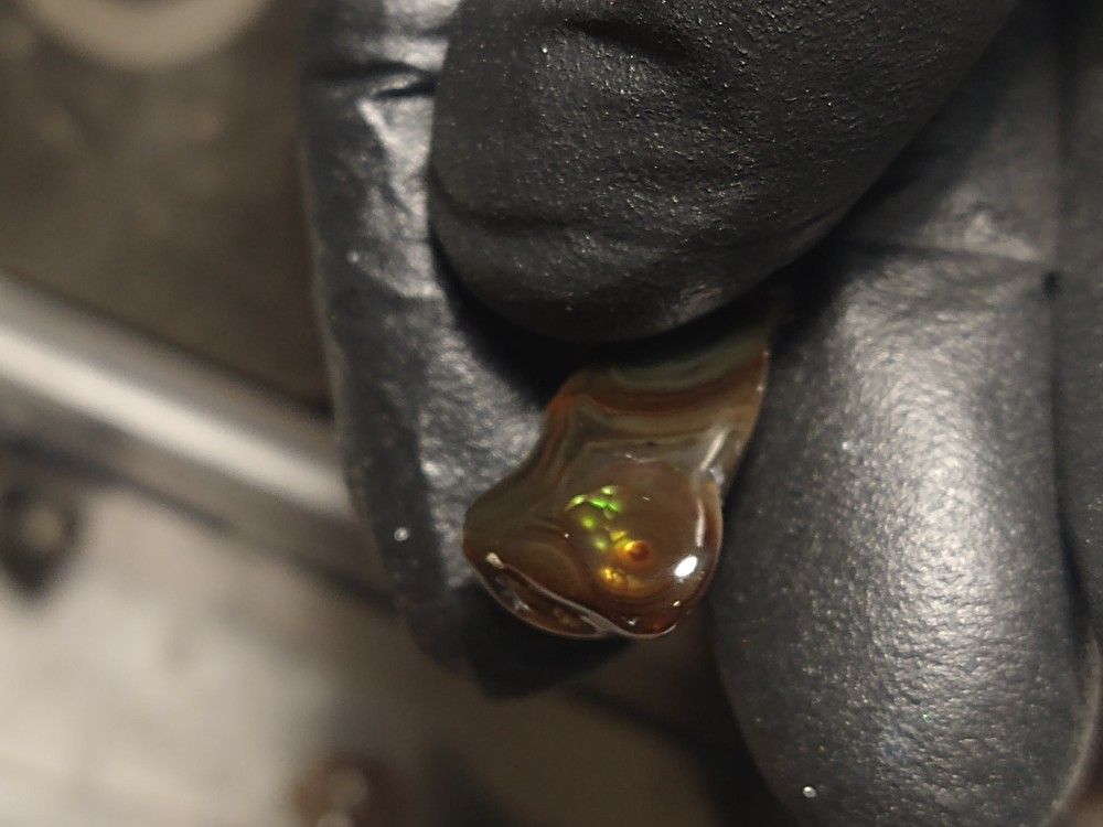 fire agate with green 