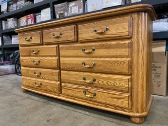 Natural White Oak 7 Drawer Lowboy Dresser