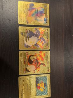 4 Gold Pokémon Cards – Charizard VMAX, Pikachu & More