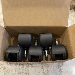 Office Chair Caster Wheels - Set of 5 For Carpet