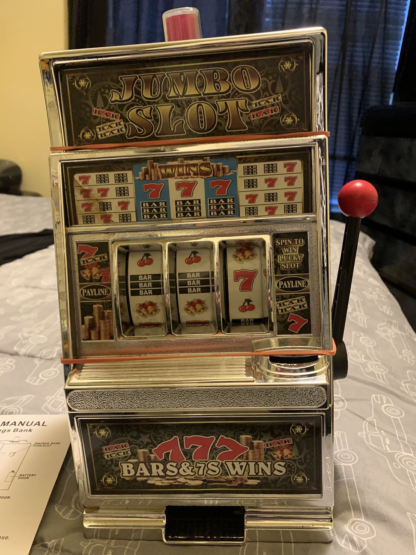 Slot machine 15 1/2“ x 8 1/2 slot machine savings bank New