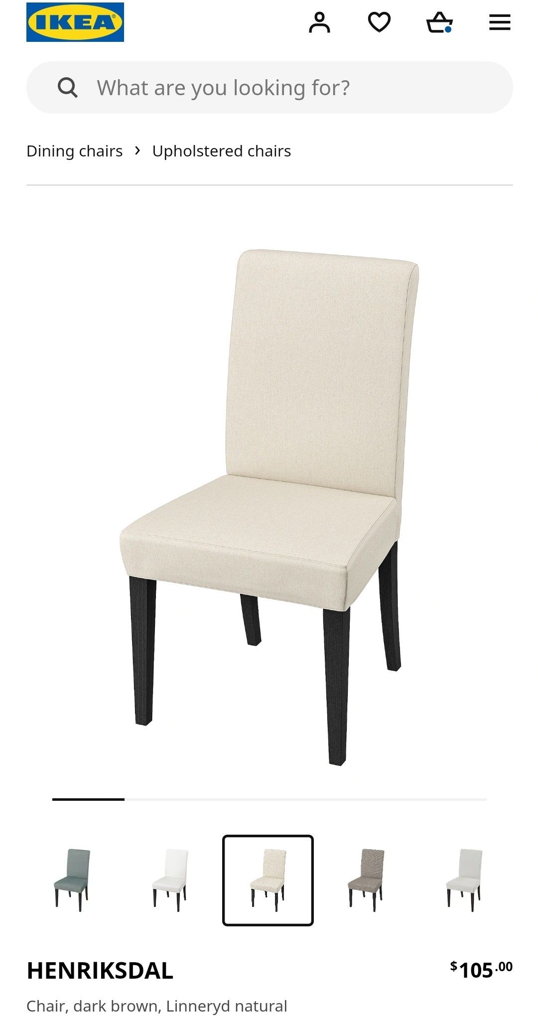 IKEA HENRIKSDAL Chairs , dark brown, Linneryd natural for Sale in