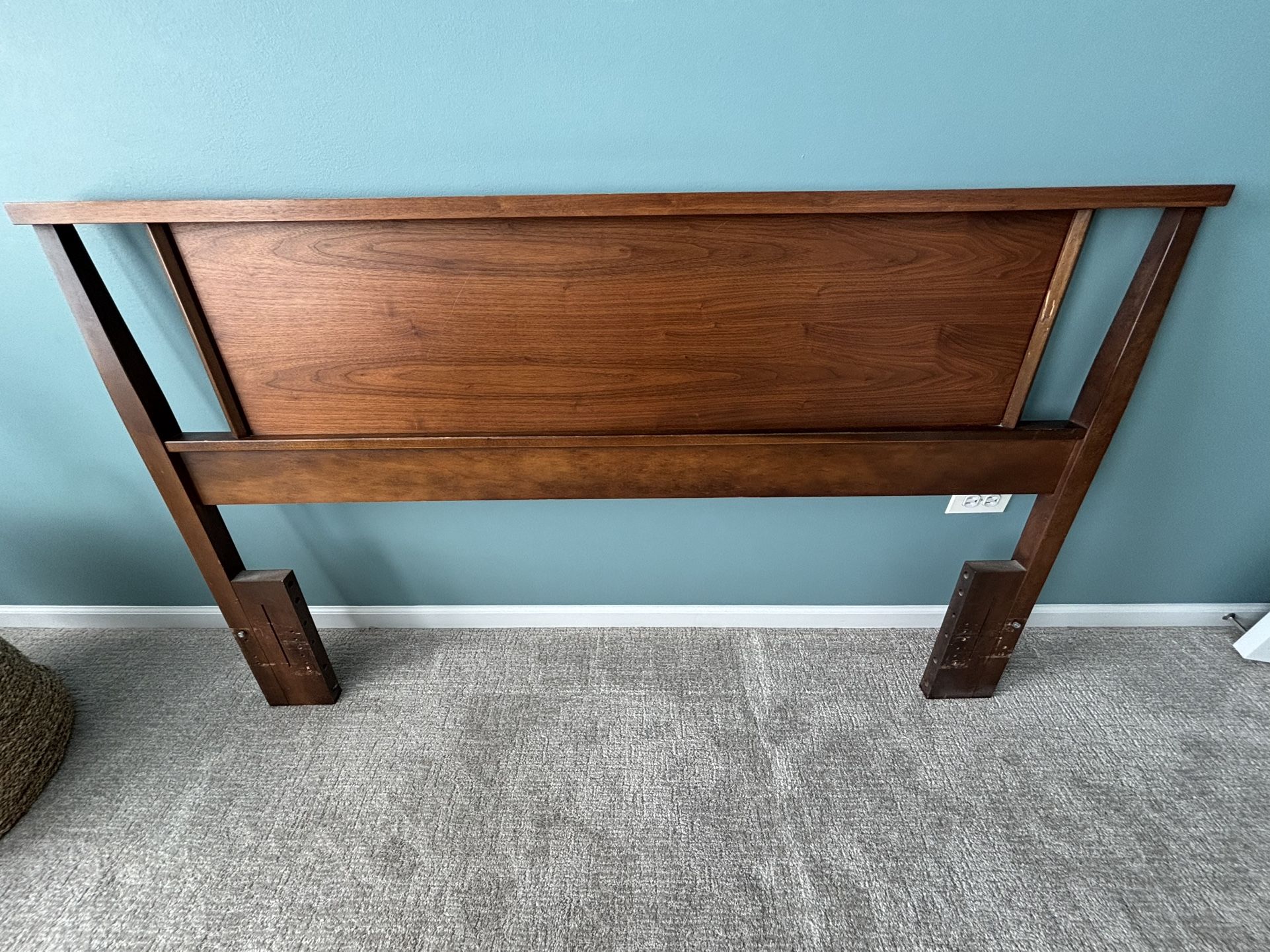 Antique 1970 Solid Walnut Headboard
